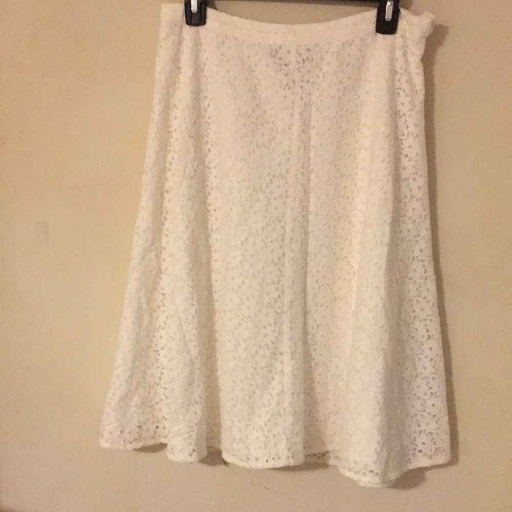 White lace a-line skirt